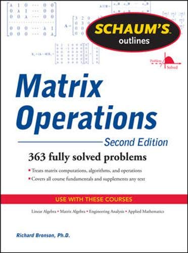 Product Cover Schaum's Outline of Matrix Operations (Schaum's Outlines)