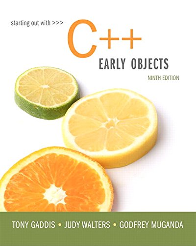 Product Cover Starting Out with C++: Early Objects (9th Edition)