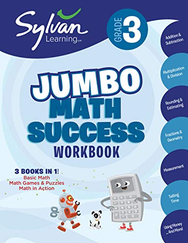 Product Cover 3rd Grade Jumbo Math Success Workbook: Activities, Exercises, and Tips to Help Catch Up, Keep Up, and Get Ahead (Sylvan Math Jumbo Workbooks)
