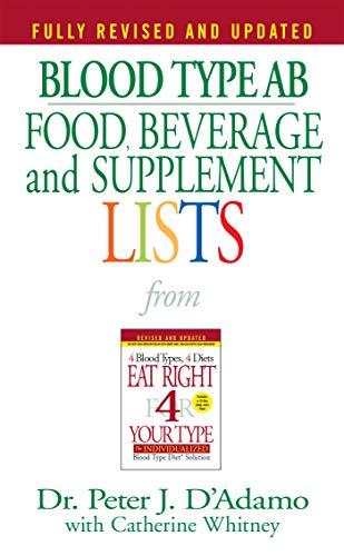 Product Cover Blood Type AB Food, Beverage and Supplement Lists (Eat Right 4 Your Type)