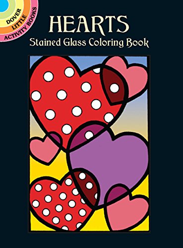 Product Cover Hearts Stained Glass Coloring Book (Dover Stained Glass Coloring Book)