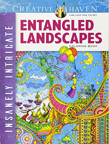 Product Cover Creative Haven Insanely Intricate Entangled Landscapes Coloring Book (Creative Haven Coloring Books)