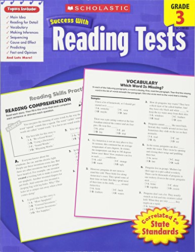 Product Cover Scholastic Success With Reading Tests - Grade 3