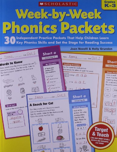 Product Cover Week-by-Week Phonics Packets: 30 Independent Practice Packets That Help Children Learn Key Phonics Skills and Set the Stage for Reading Success