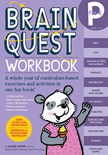 Product Cover Brain Quest Workbook: Pre-K: A whole year of curriculum-based exercises and activities in one fun book!