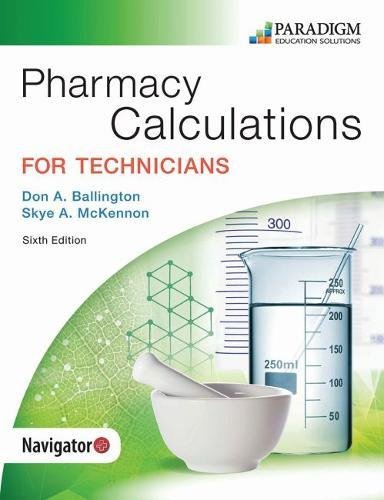 Product Cover Pharmacy Calculations for Technicians: Text