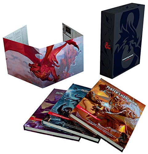 Product Cover Dungeons & Dragons Core Rulebooks Gift Set (Special Foil Covers Edition with Slipcase, Player's Handbook, Dungeon Master's Guide, Monster Manual, DM Screen)