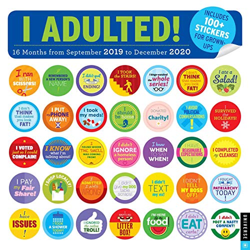 Product Cover I Adulted! 2019-2020 16-Month Wall Calendar: Stickers for Grown-ups