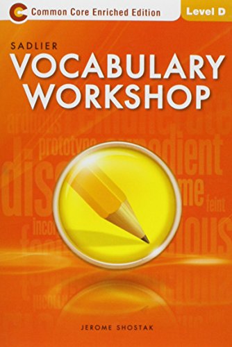 Product Cover Vocabulary Workshop: Enriched Edition: Student Edition: Level D (Grade 9)