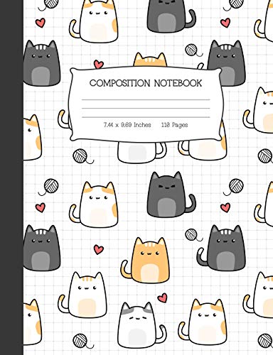 Product Cover Composition Notebook: Kawaii Kitty Cat Wide Ruled Lined Journal