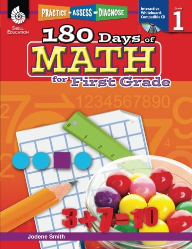Product Cover 180 Days of Math: Grade 1 - Daily Math Practice Workbook for Classroom and Home, Cool and Fun Math, Elementary School Level Activities Created by Teachers to Master Challenging Concepts