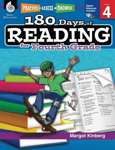 Product Cover 180 Days of Reading: Grade 4 - Daily Reading Workbook for Classroom and Home, Reading Comprehension and Phonics Practice, School Level Activities Created by Teachers to Master Challenging Concepts