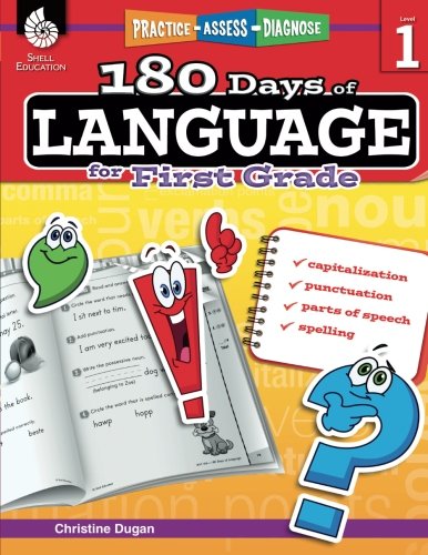 Product Cover 180 Days of Language for First Grade - Build Grammar Skills and Boost Reading Comprehension Skills with this 1st Grade Workbook (180 Days of Practice)