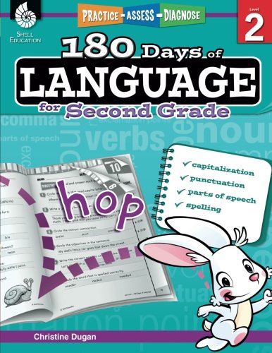 Product Cover 180 Days of Language for Second Grade - Build Grammar Skills and Boost Reading Comprehension Skills with this 2nd Grade Workbook (180 Days of Practice)