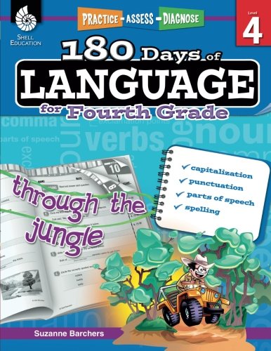 Product Cover 180 Days of Language for Fourth Grade - Build Grammar Skills and Boost Reading Comprehension Skills with this 4th Grade Workbook (180 Days of Practice)