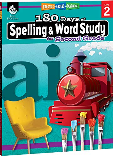 Product Cover 180 Days of Spelling and Word Study: Grade 2 - Daily Spelling Workbook for Classroom and Home, Cool and Fun Practice, Elementary School Level ... Challenging Concepts (180 Days of Practice)