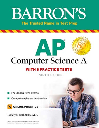 Product Cover AP Computer Science A: With 6 Practice Tests (Barron's Test Prep)