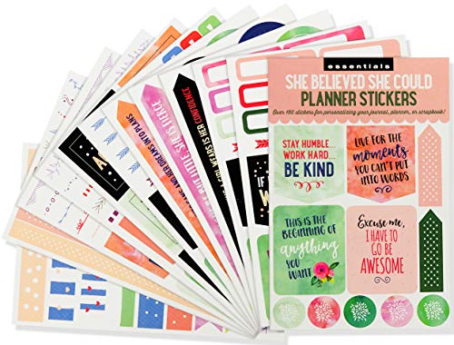 Product Cover Essential Weekly Planner Stickers - She Believed She Could (Set of 160 Stickers)
