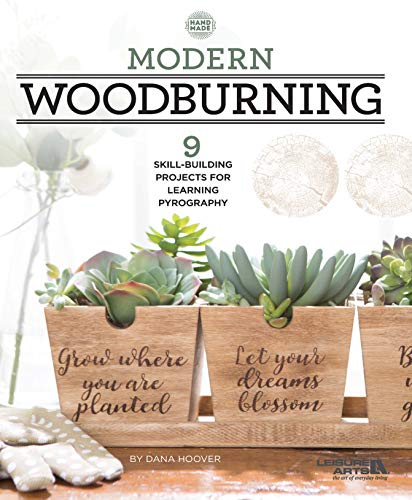 Product Cover Modern Woodburning - 9 Skill-Building Projects for Learning Pyrography-Full Size Patterns and 2 Alphabets for Personalization Included