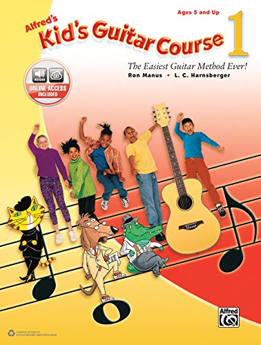 Product Cover Alfred's Kid's Guitar Course 1: The Easiest Guitar Method Ever!, Book & Online Audio