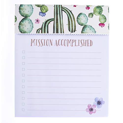 Product Cover Graphique Watercolor Cactus Jotter Notepad - Pad of Paper w/ 250 Embellished Gold Foil Tearable Pages, Elegant and Fun, Great for Kitchen Counters, Nightstands, Desks, and More, 4.5