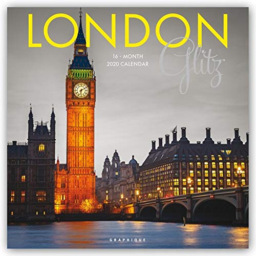 Product Cover Graphique London Glitz Wall Calendar, 16-Month 2020 Wall Calendar with Historic English Landmark Photographs, 3 Languages & Major Holidays, 2020 Calendar, 12