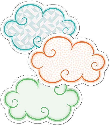 Product Cover Carson Dellosa - Up and Away Clouds Mini Colorful Cut-Outs, Classroom Décor, 36 Pieces