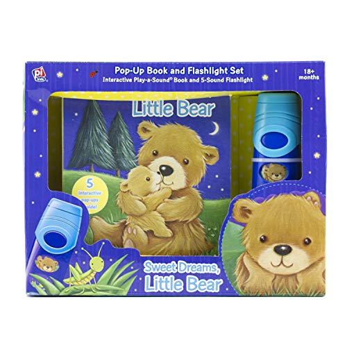 Product Cover Sweet Dreams, Little Bear Flashlight Adventure - Pop-Up Lift-The-Flap Book and Flashlight Set - PI Kids