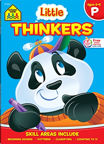 Product Cover School Zone - Little Thinkers Preschool Workbook - 64 Pages, Ages 3 to 5, Compare and Contrast, Critical Thinking, Problem-Solving, Matching (School Zone Little Thinkers Workbook Series)