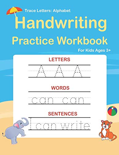 Product Cover Trace Letters: Alphabet Handwriting Practice workbook for kids: Preschool writing Workbook with Sight words for Pre K, Kindergarten and Kids Ages 3-5. ABC print handwriting book