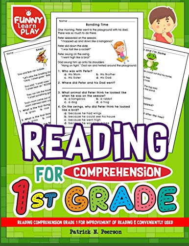 Product Cover Reading Comprehension Grade 1 for Improvement of Reading & Conveniently Used: 1st Grade Reading Comprehension Workbooks for 1st Graders to Combine Fun & Education Together