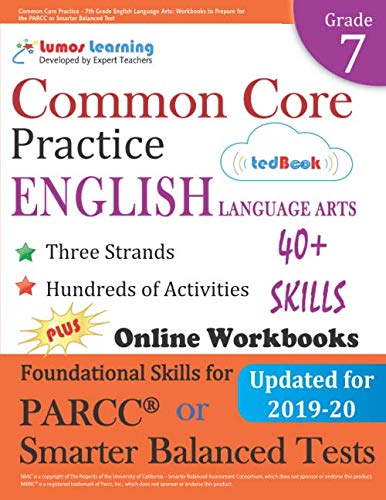Product Cover Common Core Practice - 7th Grade English Language Arts: Workbooks to Prepare for the PARCC or Smarter Balanced Test: CCSS Aligned (CCSS Standards Practice) (Volume 9)