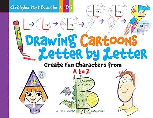 Product Cover Drawing Cartoons Letter by Letter: Create Fun Characters from A to Z (Volume 3) (Drawing Shape by Shape)