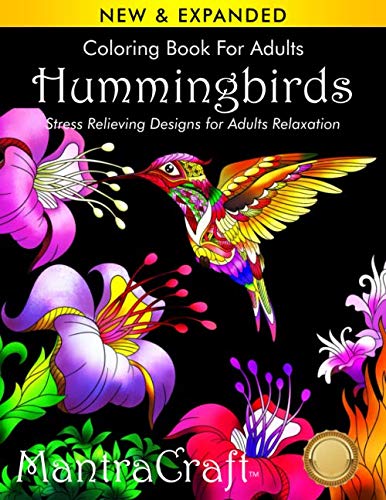 Product Cover Coloring Book for Adults: Hummingbirds: Stress Relieving Designs for Adults Relaxation