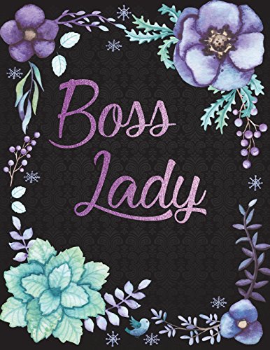 Product Cover Boss Lady: Purple Gold, Lined Journal (Notebook, Diary) With 110 Inspirational Quotes, Xl 8.5x11, Black Soft Cover, Matte Finish, Journal for Women (Journals to Write in)