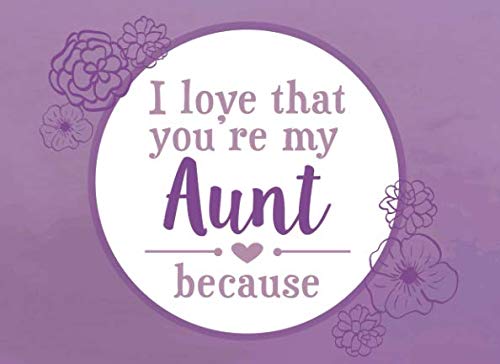 Product Cover I Love That You're My Aunt Because: Prompted Fill In Blank I Love You Book for Aunts; Gift Book for Aunt; Things I Love About You Book for Aunt, Aunt ... Nephew (I Love You Because Book) (Volume 11)