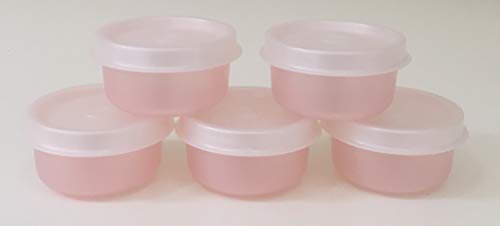 Product Cover Tupperware Smidgets BPA-Free Light Pearl Pink 1 Ounce Containers Set of 5