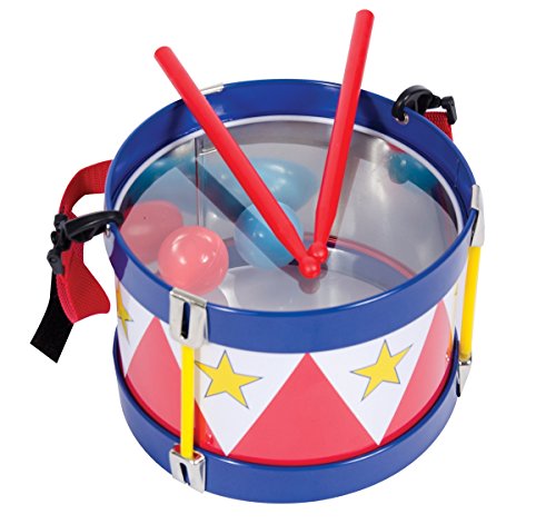 Product Cover Schylling TD Tin Drum With an adjustable strap and two wooden drumsticks
