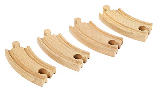 Product Cover BRIO World - 33337 Short Curved Tracks | 4 Piece Wooden Track Tracks for Kids Ages 3 and Up