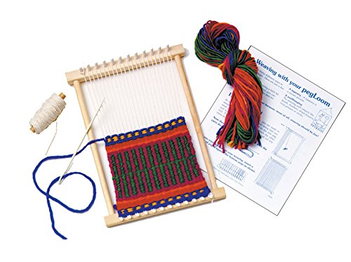 Product Cover Harrisville Designs Friendly Loom Peg Loom Hardwood, Weaving crafts for Kids Age 6 and up