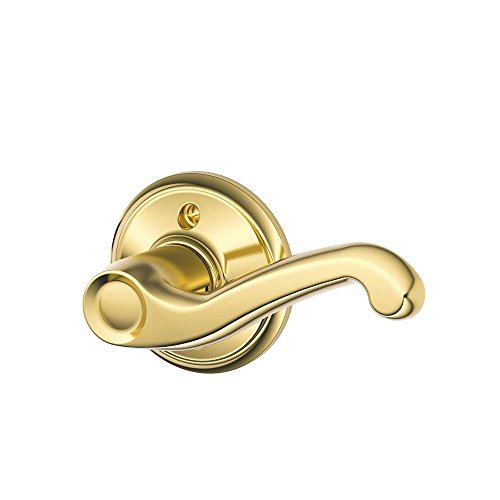 Product Cover Flair Right Handed Lever Non-Turning Lock, Bright Brass (F170 FLA 605 RH)