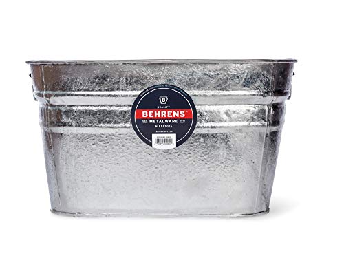 Product Cover Behrens 62 Hot Dipped Galvanized Steel Tub, 15 Gal, Silver