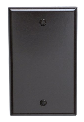 Product Cover Leviton 85014 1-Gang No Device Blank Wallplate, Standard Size, Thermoset, Box Mount, Brown