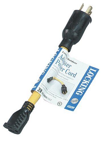 Product Cover Southwire 90218802 12/3 STW, 9-inches Twist To Lock Generator Power Cord Adaptor (L5-20P To 5-15R) 15-20 Amps, 2500/1875 Watts, 125 Volts