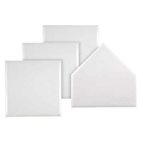 Product Cover Franklin Sports MLB Heavy Duty Rubber Base Set - 4 White Throw Down Style Bases - Baseball, Softball, or Kickball Home Plate and Bases with Waffle Bottom Construction