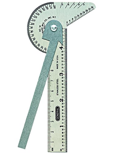 Product Cover General Tools 16ME Pocket-Sized 6-In-1 Multi Use Rule and Gage with 4-Inch Ruler and Etched Graduations in 64ths of an Inch and Millimeters