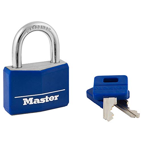 Product Cover Master Lock 142DCM Covered Aluminum Keyed Padlock, 1-Pack, Blue