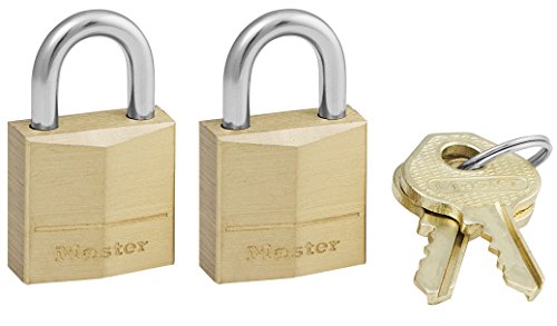 Product Cover Master Lock Padlock, Solid Brass Lock, 3/4 in. Wide, 120T (Pack of 2-Keyed Alike)