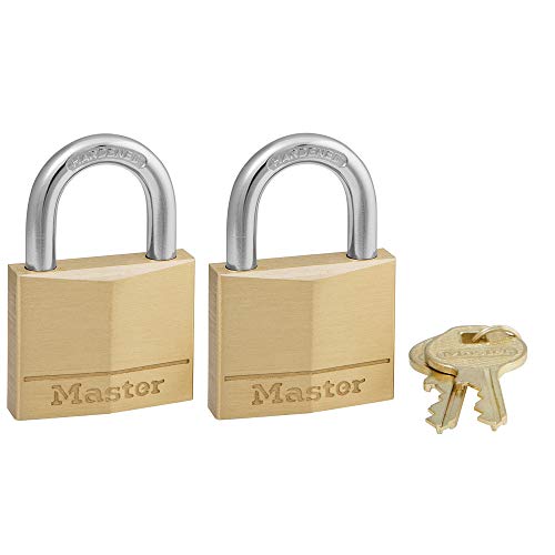 Product Cover Master Lock 140T Solid Brass Keyed Alike Padlock, 2 Pack