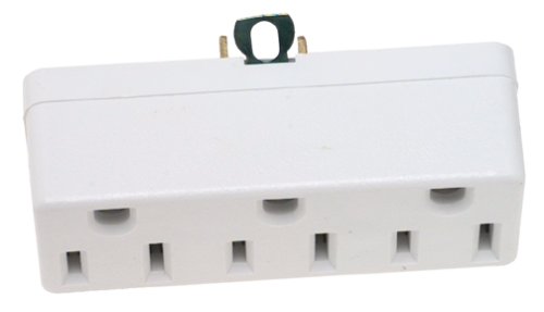 Product Cover Leviton 698-W Not Available 698-W-15 Amp, 125 Volt, Grounding Triple Outlet Adapter, White, 1 Pack